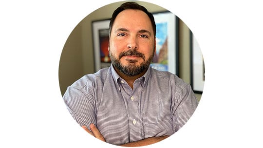 Portrait of Ryan Lanclos, Esri’s director of public safety solutions