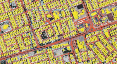 Map showing features automatically identified using a deep learning model