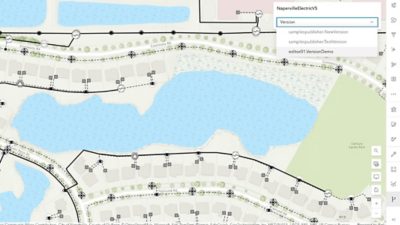 Map of Naperville Electric V5 displaying electric vehicle charging stations showing land, water, and connected black lines