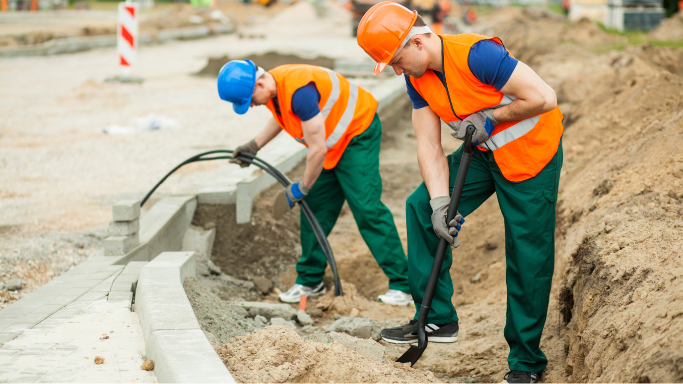 Workers on a jobsite